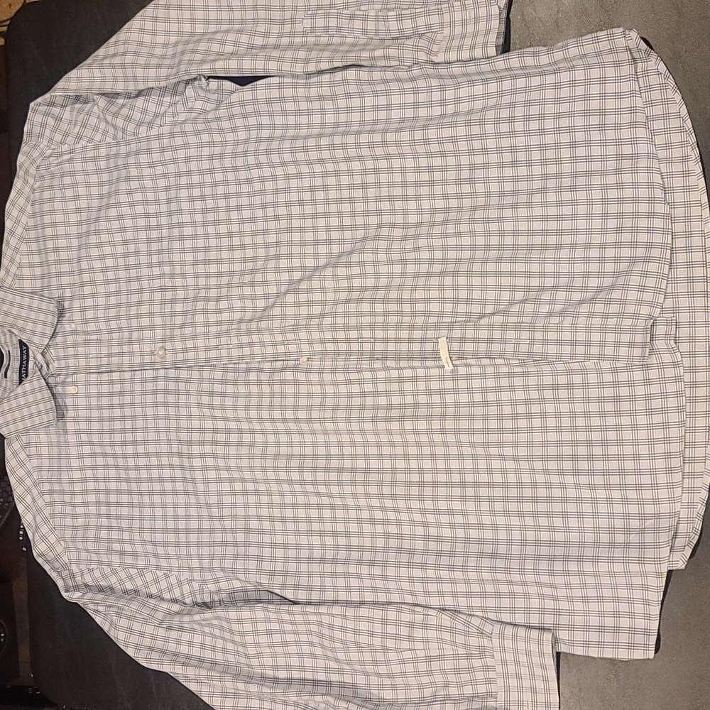 Hathaway grey plaid dress shirt XL